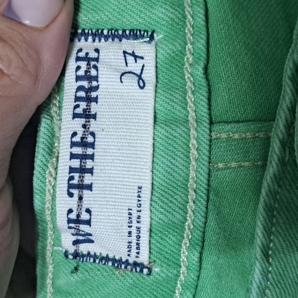 NWT Free People Green Pacifica High Rise Slim Straight-Leg Denim $78 - Picture 7 of 8